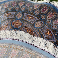 Tapis de sol rond bleu persan à motif floral octogonal pour salon, vente en gros, 100 cm