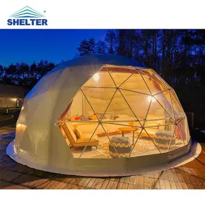 Casa de cupula transparente Kuppel haus maison camping tente dôme géodésique préfabriquée de luxe pour le glamping extérieur