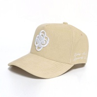Gorra de béisbol de pana de 5 paneles para hombre, gorra de béisbol con bordado elevado en 3D personalizado, estilo de marco, algodón estructurado, deportes para correr