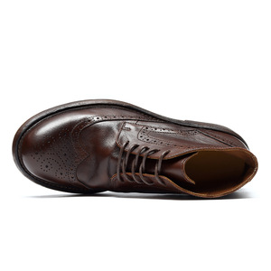 Botas de Trabajo de Diseño Lujoso para Hombre, Estilo Británico Retro Amekaji, Versátiles, Cómodas, Impermeables, Transpirables, con Cordones, de Goma - Product Image 6