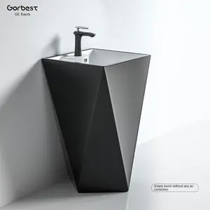 Wholesale Bathroom Vertical Floor Type Hand Wash Basin with Pedestal