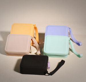 Logo personalizzato graziosa borsa quadrata con rossetto da viaggio borsa cosmetica piccole portamonete in Silicone cavo dati custodia borse con cerniera portafogli - Product Image 5