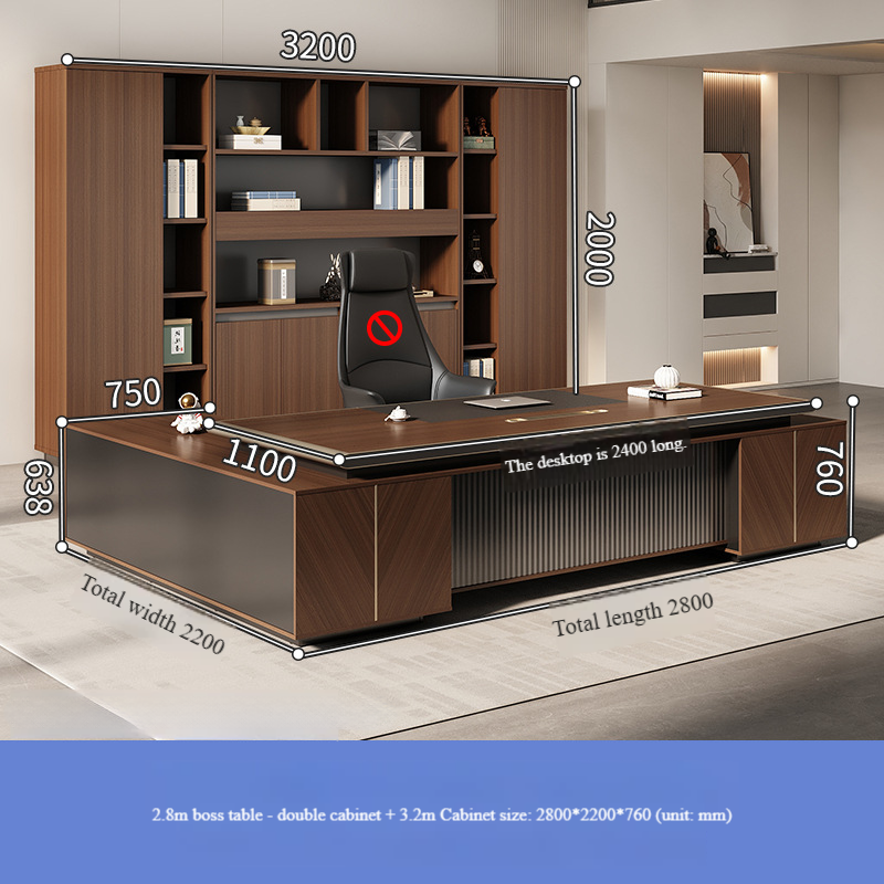 Bureau avec double armoire + armoire de 2,4 m