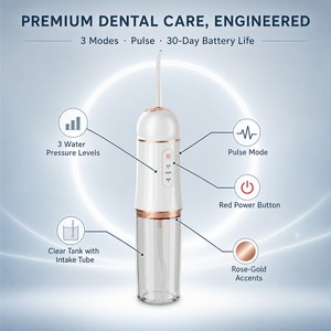 <span class=keywords><strong>Hydropulseur</strong></span> sans fil, jet d'eau dentaire, autonomie de 30 jours, élimine la plaque et le <span class=keywords><strong>tartre</strong></span>, nettoyage à 360° sans angle mort, étanche IPX7 - Product Image 3