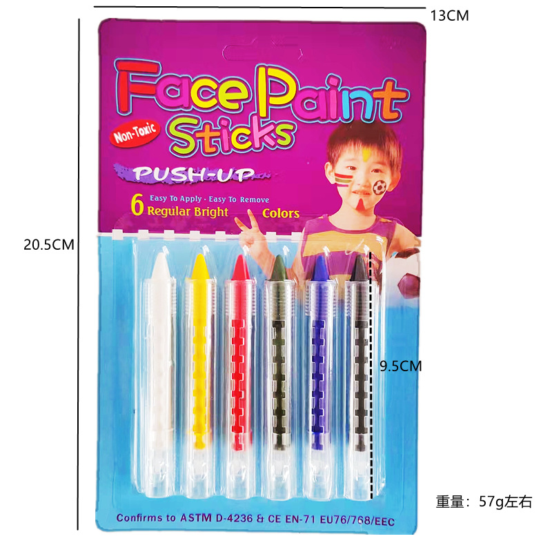 6 colors face body painting crayon convenient face paint sticks
