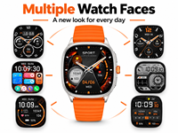 Montre connectée AMOLED 1,73 pouces, appels 5.3, étanche IP68, batterie 300 mAh, couronne rotative, modes multisports