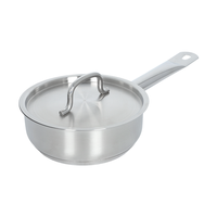 Casserole à lait à induction en acier inoxydable à fond composite triple couche, corps bas, avec une seule poignée, pour la cuisine domestique et professionnelle