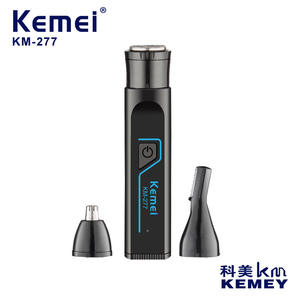 เครื่องโกนหนวดไฟฟ้า Kemei รุ่น KM-277 แบตเตอรี่แบบชาร์จได้ สำหรับผู้ชาย สีดำ ชุดอุปกรณ์ตกแต่งขน 3 in 1 - Product Image 2