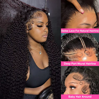40 pouces Deep Wave Frontal Wig Full 13x4 13x6 HD Lace Frontal Human Hair Wig Water Curly Human Hair Lace Frontal Wigs For Women