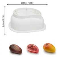 Molde de Silicona 3D para Frutas, Forma de Mango, de Gran Tamaño, para Repostería, Grado Alimenticio, Fácil Desmoldeo, para Mousse