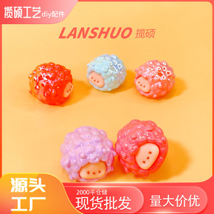 Figuras en Miniatura de Ovejas 3D, Muñecos de Resina Plástica, Set de Joyería DIY, Adorno de Escritorio, Llavero, Suministros para Manualidades - Product Image 4