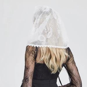 Ivoire Dentelle Femmes <span class=keywords><strong>Catholique</strong></span> <span class=keywords><strong>Mantille</strong></span> Voile pour Église Tête Couverture Masse Latine Velo Mantilla De Novia Negra Chapelle Infinity Veil - Product Image 4