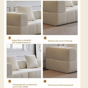 Sofá Seccional Modular en Forma de L, Tres Plazas, Diseño Minimalista, Brazos Cuadrados, Respaldo Acolchado, Muebles para Sala de Estar - Product Image 2