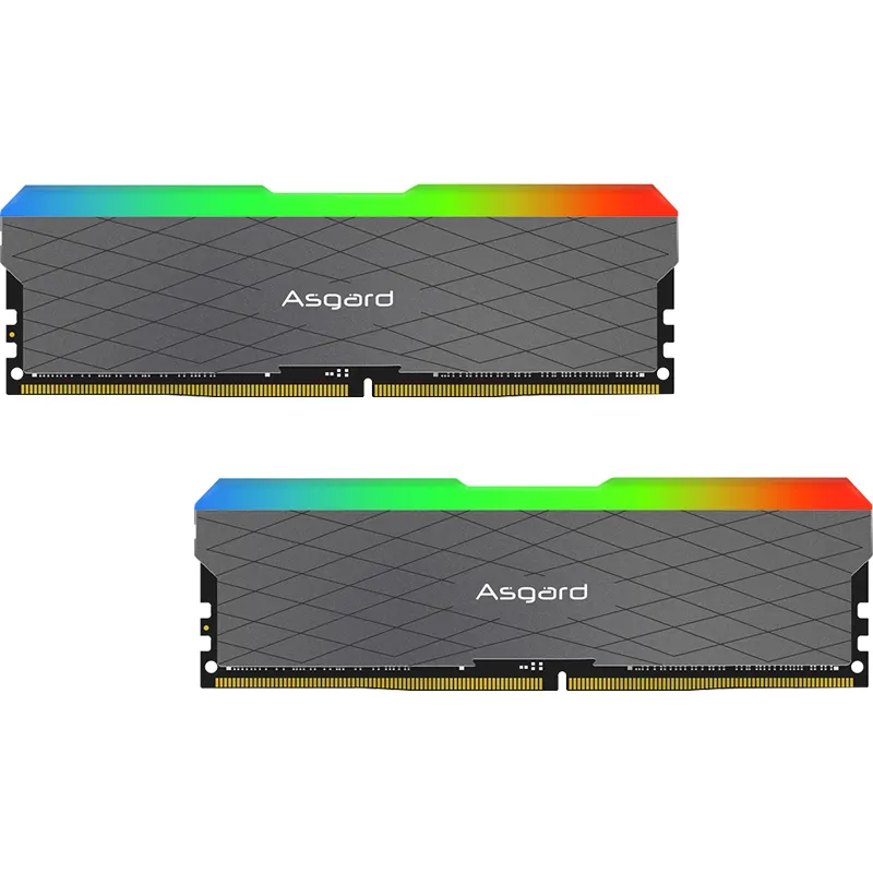 Asgard Lampu DDR4 8GB X 2 3200Mhz, Lampu RGB RAM 16GB 3200Mhz dengan Efek Pencahayaan Pelangi untuk PC Game