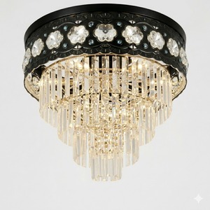 <b>LED</b> <b>Ceiling</b> Fan with Retractable Blades <b>Crystal</b> Chandelier <b>Light</b> Remote Control Silent Motor Modern Home Decor - Product Image 4