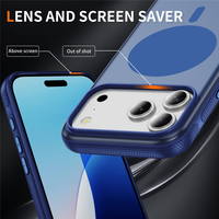 Coque magnétique semi-transparente givrée pour iPhone 18 17 16 Pro Max, compatible avec la charge sans fil, antidérapante, résistante aux chutes et anti-traces de doigts