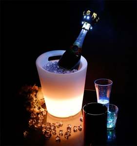 Promoción barato plástico RGB colorido Led luminoso <span class=keywords><strong>Moet</strong></span> <span class=keywords><strong>Chandon</strong></span> cubo de <span class=keywords><strong>hielo</strong></span> cubo para cerveza - Product Image 6