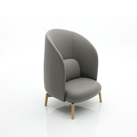 Fauteuil de loisirs à négociation unique Accent Hotel Chaise longue en cuir Chaise pivotante confortable avec pied en acier inoxydable