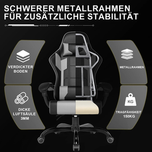 Sedia <span class=keywords><strong>da</strong></span> Gaming Ergonomica Nera Reclinabile con Massaggio, Bestseller di Alta Qualità, Economica, in Pelle, per Casa e <span class=keywords><strong>Ufficio</strong></span>, con Supporto Lombare Regolabile - Product Image 6