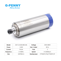 Moteur de broche refroidi par eau G-penny 1,5 kW ER16 80 mm avec roulement, pompe à eau 75 W, onduleur pour machine de fraisage CNC