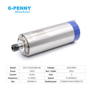 Moteur de broche refroidi par eau G-penny 1,5 kW ER16 D80, onduleur 1,5 kW <span class=keywords><strong>FL</strong></span> YL42, support 80 mm, pompe à eau 75 W pour machine de fraisage CNC - Product Image 6
