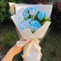 Karangan Bunga Anyaman Kawat Berpilin Mawar Tulip Bunga Buatan Hadiah Ulang Tahun Hari Guru Hari Wanita