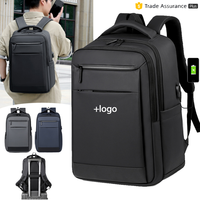 Sac à dos pour ordinateur portable unisexe, grande capacité, durable, imperméable, antivol, compartiment pour ordinateur portable, Oxford, logo personnalisé, tendance