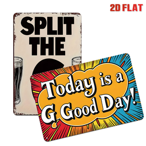 Ensemble de panneaux métalliques vintage et amusants « Split the Beer Today Is a Good Day », décoration murale rétro pour bar ou « man cave » - Product Image 1
