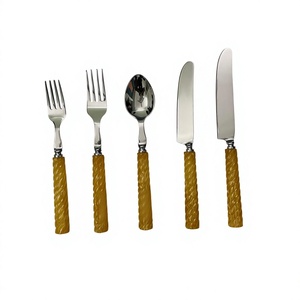 Decorative Disposable Stainless Steel Cutlery Set Flatware with MOP Handle for Home Hotel Supplies Tabletop Luxury Wedding Use - Product Image 1
