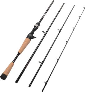 Canne à pêche longue portée en carbone, 3 sections, 3,3m, 3,6m, 3,9m, canne de voyage rigide pour la pêche au lancer - Product Image 1
