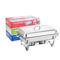 Liyunda – Ensemble de chauffe-plats et de réchauds de buffet en acier inoxydable 9L avec cadre pliable pour mariages, fêtes, banquets et événements traiteur