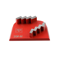 Segment de meulage diamanté en zigzag de 10 mm, abrasif moyen, bloc trapézoïdal 6 # -400 #   Outils de ponçage pour sols en béton