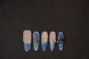 Lujo hecho a mano medio LongSquare almendra diseño Gel prensa <span class=keywords><strong>uñas</strong></span> 3D manicura artificial dedos - Product Image 2