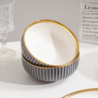 Service de vaisselle de luxe moderne en porcelaine, haute qualité, gris, vert, noir, bols, cadeau d'affaires, service pour 4 à 8 personnes