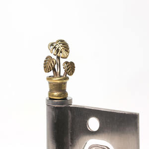 BECORA hiasan kepala engsel antik lucu hewan dan tanaman patung kecil kuningan padat magnetik kepala engsel puncak untuk dekorasi engsel pintu - Product Image 3