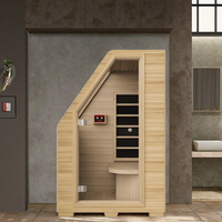 Sauna Inframerah Mini Modern untuk Satu Orang, Sauna Kering untuk Kesehatan di Rumah dengan Pemanas Listrik, Pasokan Pabrik Kayu Hemlock untuk Penggunaan di Kamar Tidur