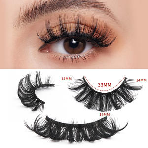 10 paires de cils en bande russe D Roll, cheveux synthétiques faits à la main, cils épais, longueur mixte, sans cruauté, bande en coton noir, vente en gros - Product Image 4