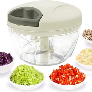 Processador de cozinha para processamento, venda quente de 500ml, pequeno, branco, batata, alho, frutas, salada, processador de vegetais, picador manual para processamento de alimentos