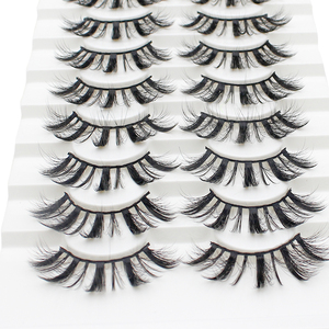 Fabbrica diretta 3D fatto a mano soffice capelli sintetici ciglia 8 paia di strisce complete Set di strumenti di bellezza per il trucco all'ingrosso - Product Image 4