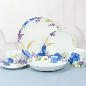 Cina fornitore all'ingrosso di porcellana personalizzazione 24 pz bone china set di stoviglie