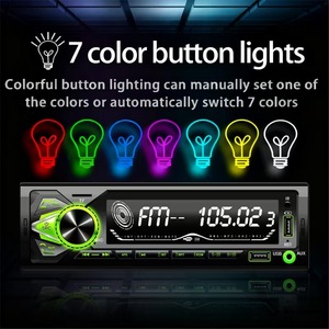Reproductor MP3 para coche con pantalla LCD retroiluminada de 7 colores, transmisor FM BT, sistema de audio para coche, música HD sin pérdidas, radio para coche - Product Image 6