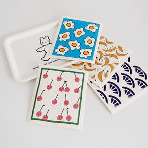 Ensemble de serviettes en tissu et éponge avec impression numérique personnalisée, pour nettoyer la table, le thé, pièces - Product Image 6