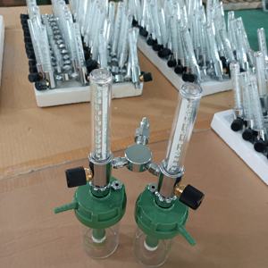 Débitmètres à oxygène à <span class=keywords><strong>double</strong></span> tube mural à bas prix, régulateur d'oxygène médical avec humidificateur - Product Image 5