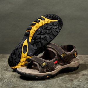 Best Seller Summer Casual Slippers for <strong>Men</strong> <strong>Brown</strong> New Fashion Style Leather Beach <strong>Sandals</strong> with Open Toe Soft and Comfortable - Product Image 6