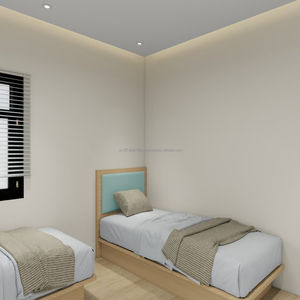 Kit de mobilier complet pour chambre double avec tables de chevet, têtes de lit, armoire et meubles TV pour hôtel 3 étoiles économique - Product Image 1