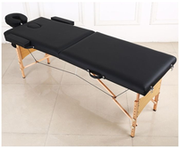 Table de massage pliable de haute qualité à 3 sections, légère, pour usage commercial, avec pieds en bois, design moderne, hauteur réglable, capacité 300 kg