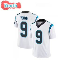 Charlotte # 9 Jeunes # 4 McMillan # Maillot de football cousu Legette 17 pour hommes et jeunes, noir, bleu, blanc, domicile et extérieur, uniforme sportif - Product Image 6