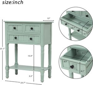 Table de rangement moderne pour canapé avec tiroirs et organisateur de table <span class=keywords><strong>console</strong></span> en bois avec étagère ouverte pour le salon, l'entrée ou le couloir - Product Image 2