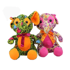 Personalized Fancy Colorful Stuffed Elephant Plush Animal Toy For Kids Soft Plush Toy Children Baby Gift