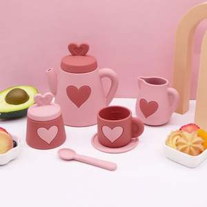 New Arrivals Silicone Children Pretend Play Learning Kitchen <b>Party</b> Girls Tea <b>Toys</b> Set - Product Image 1